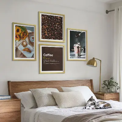 Italiaanse ontbijtkoffiebonen meerluik in lijst