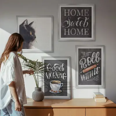 Meerluik in een lijst keukenthema met katten