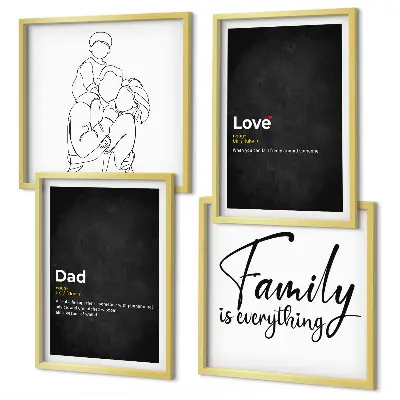 Familie lijntekening definities van liefde meerluik in lijst