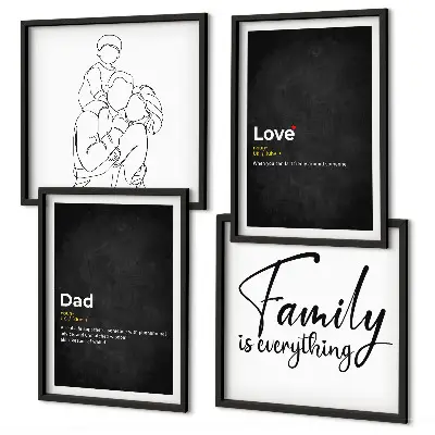 Familie lijntekening definities van liefde meerluik in lijst