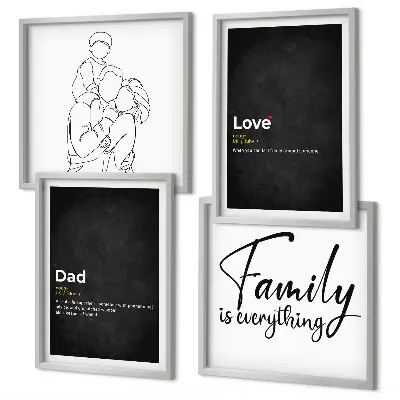 Familie lijntekening definities van liefde meerluik in lijst