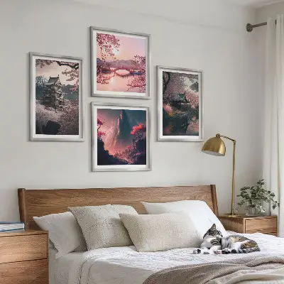Fantasielandschappen van Japan meerluik in lijst