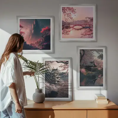 Fantasielandschappen van Japan meerluik in lijst