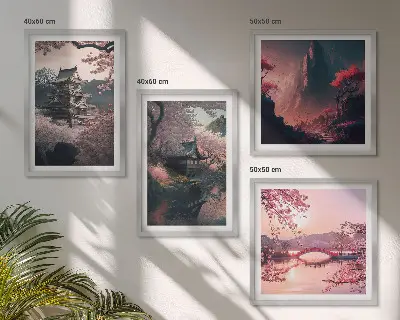Fantasielandschappen van Japan meerluik in lijst