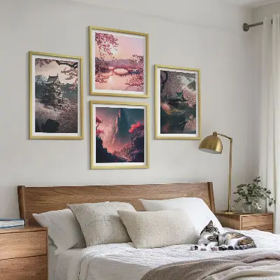 Fantasielandschappen van Japan meerluik in lijst