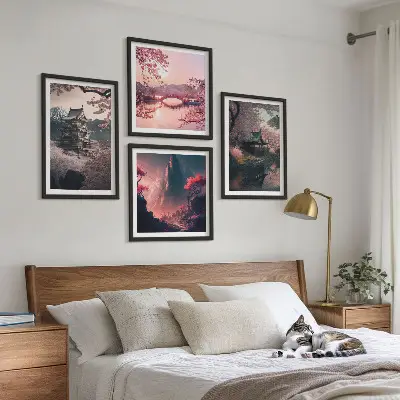 Fantasielandschappen van Japan meerluik in lijst