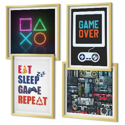 Set van posters met lijst Ondertitels voor spelersentertainment
