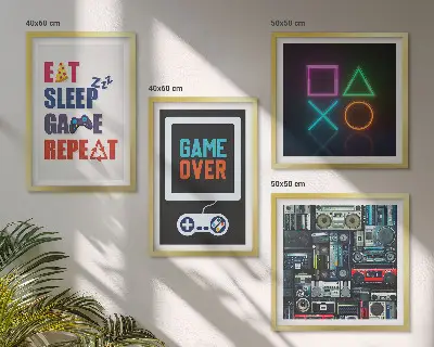 Set van posters met lijst Ondertitels voor spelersentertainment