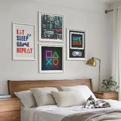 Set van posters met lijst Ondertitels voor spelersentertainment