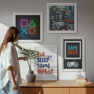 Set van posters met lijst Ondertitels voor spelersentertainment