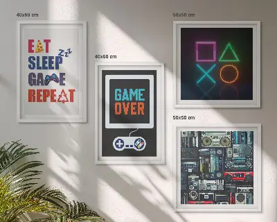 Set van posters met lijst Ondertitels voor spelersentertainment