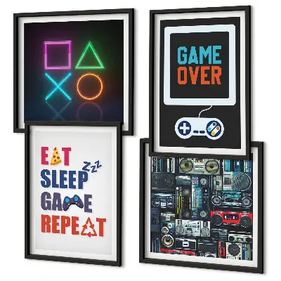 Set van posters met lijst Ondertitels voor spelersentertainment