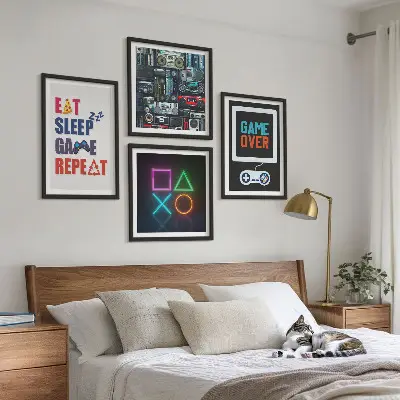 Set van posters met lijst Ondertitels voor spelersentertainment