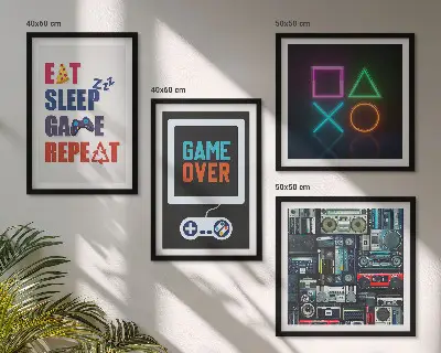 Set van posters met lijst Ondertitels voor spelersentertainment