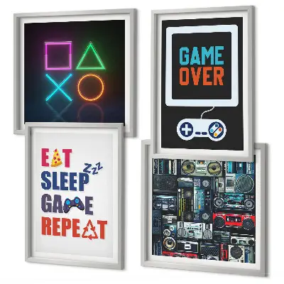 Set van posters met lijst Ondertitels voor spelersentertainment