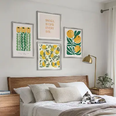 Plantenpatronen met bloemen meerluik in lijst