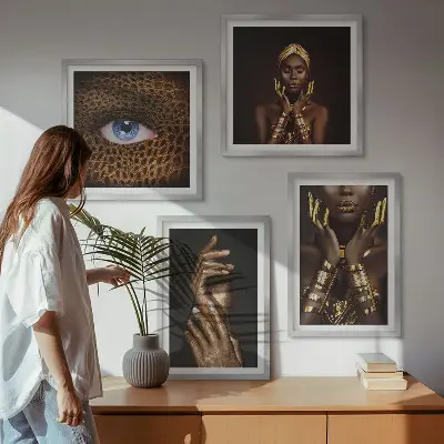 Artistieke portretten van vrouwen meerluik in lijst