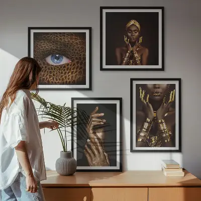 Artistieke portretten van vrouwen meerluik in lijst