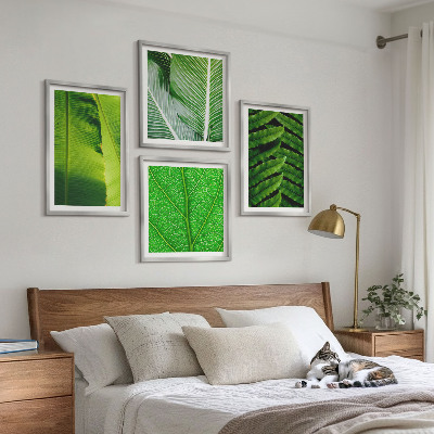 Set van posters met lijst Close-up van tropische bladeren