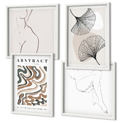 Set van posters met lijst Abstracte boho-bladvormen