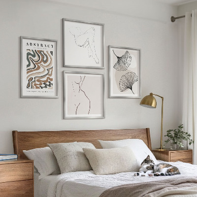 Set van posters met lijst Abstracte boho-bladvormen
