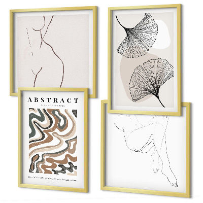 Set van posters met lijst Abstracte boho-bladvormen