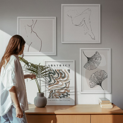 Set van posters met lijst Abstracte boho-bladvormen