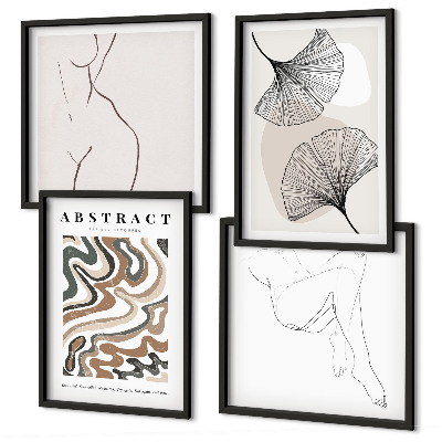 Set van posters met lijst Abstracte boho-bladvormen