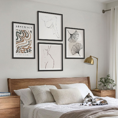 Set van posters met lijst Abstracte boho-bladvormen