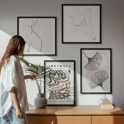 Set van posters met lijst Abstracte boho-bladvormen