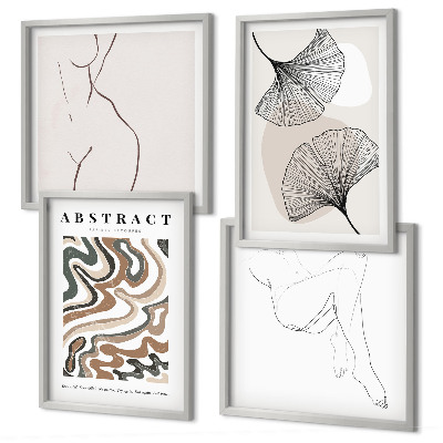 Set van posters met lijst Abstracte boho-bladvormen