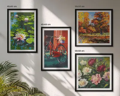Posterset met lijsten waterlelies en fietsbloemen