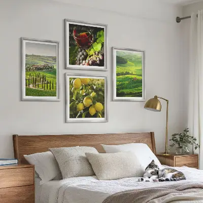 Italiaanse landschappen met citrusheuvels meerluik in lijst