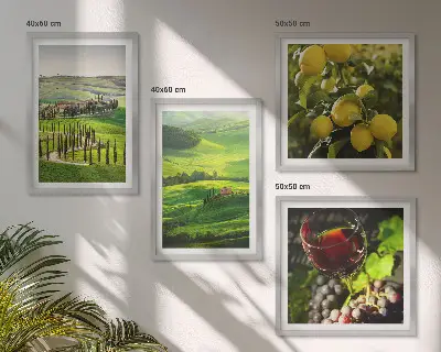 Italiaanse landschappen met citrusheuvels meerluik in lijst