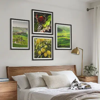 Italiaanse landschappen met citrusheuvels meerluik in lijst