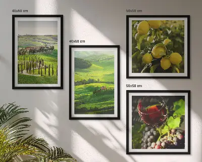 Italiaanse landschappen met citrusheuvels meerluik in lijst