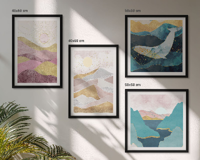 Set van posters met lijst Abstracte bergen zon