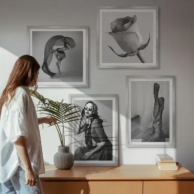Stijlvolle portretten van elegante vrouwen meerluik in lijst