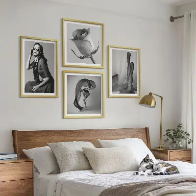 Stijlvolle portretten van elegante vrouwen meerluik in lijst