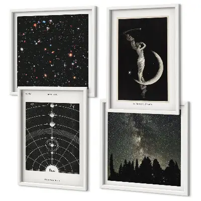 Set van posters met lijst Melkwegstelsel
