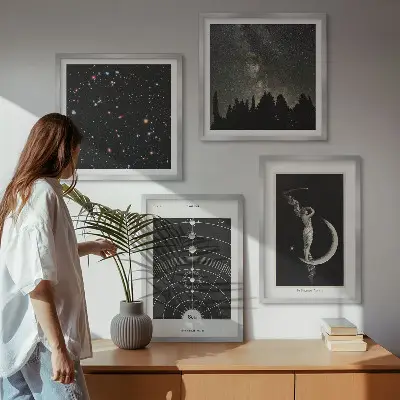 Melkwegstelsel poster set met lijst