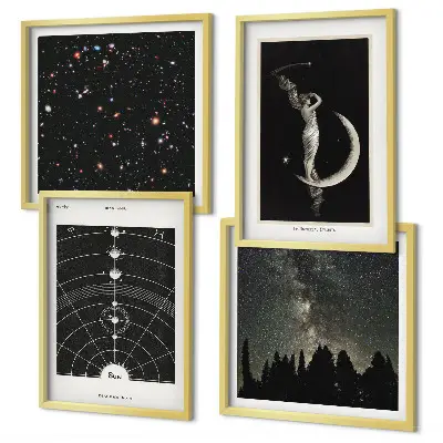 Melkwegstelsel poster set met lijst