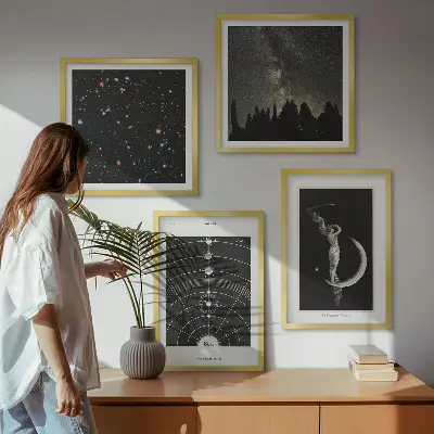 Melkwegstelsel poster set met lijst
