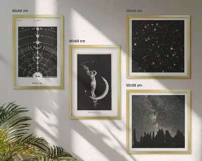 Melkwegstelsel poster set met lijst