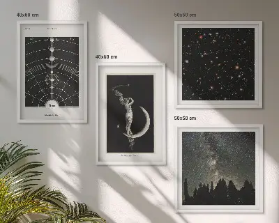 Melkwegstelsel poster set met lijst