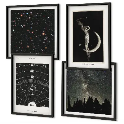 Melkwegstelsel poster set met lijst
