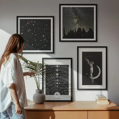 Melkwegstelsel poster set met lijst