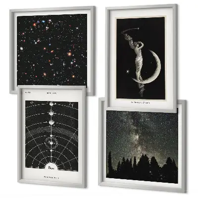 Melkwegstelsel poster set met lijst