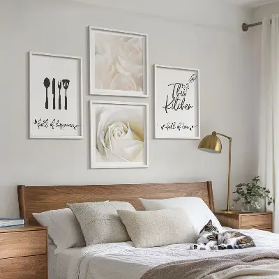 Bauhaus geometrische patronen set van posters met lijst