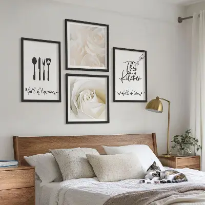 Bauhaus geometrische patronen set van posters met lijst